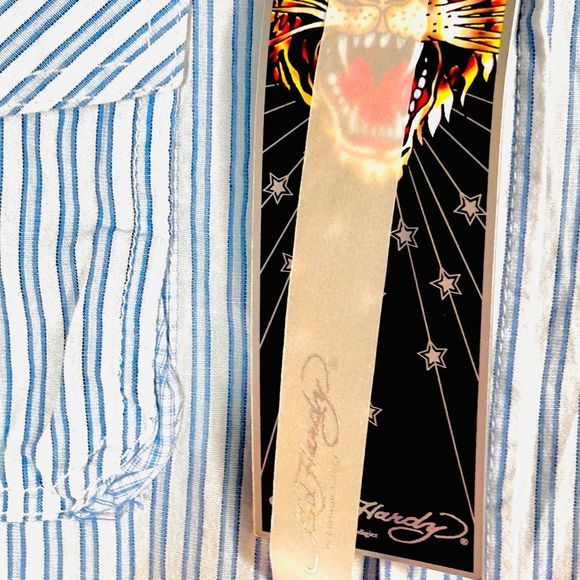 XL Men’s Ed Hardy/Christian Audiger Long Sleeve Oxford Deep Sea Peacemaker - Picture 2 of 5